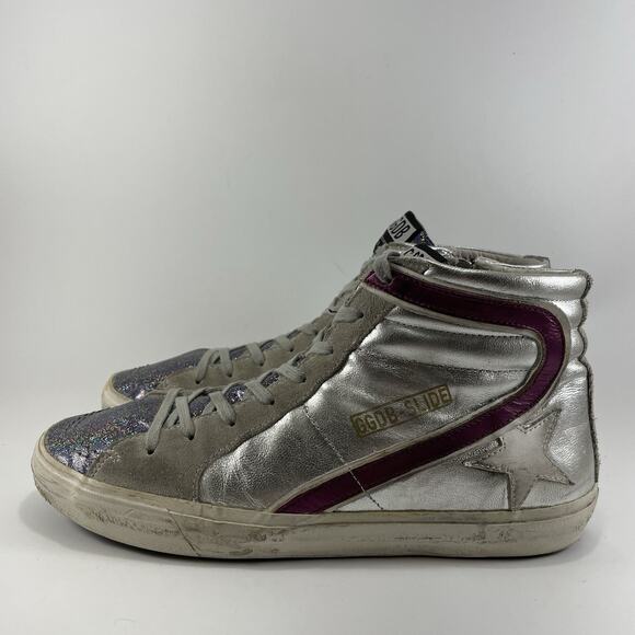 Golden Goose Silver and Purple Sneakers - Picture 4 of 14